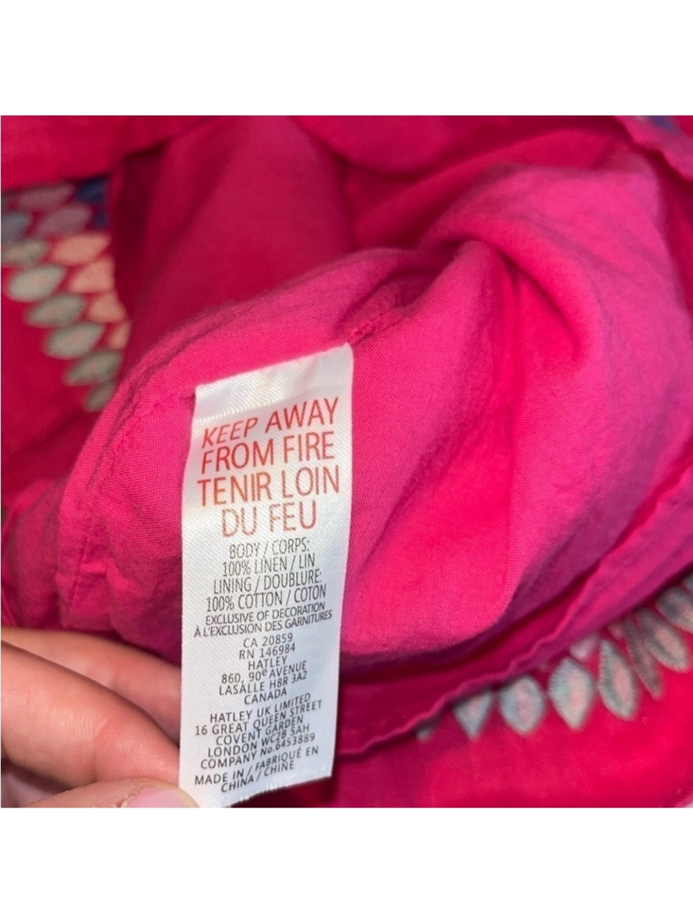 Women’s Sleeveless Hatley Hot Pink Dress size small. Linen - Picture 14 of 15